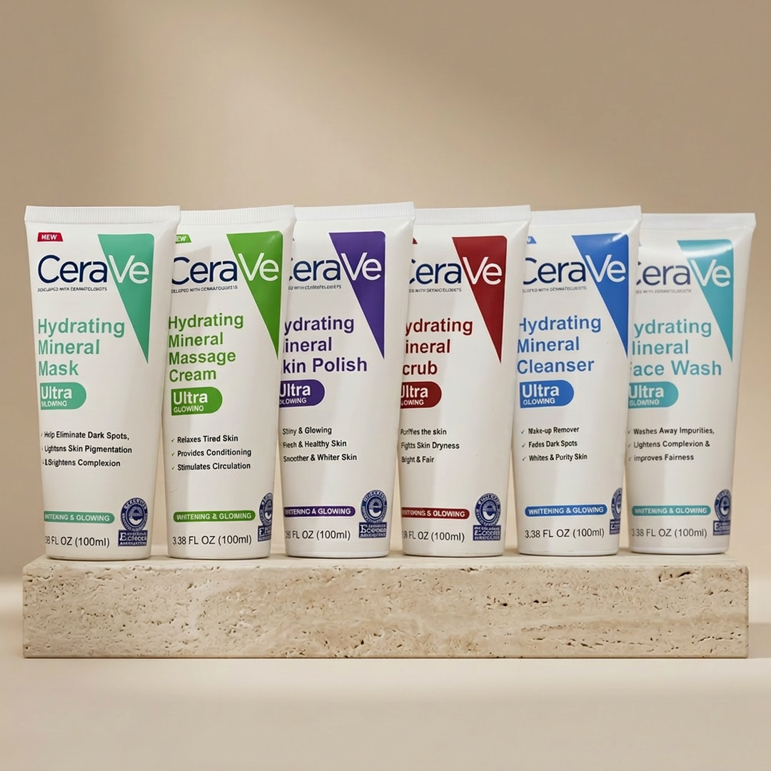 CeraVe Hydrating Mineral Facial Kit 6-Piece Whitening and Glowing